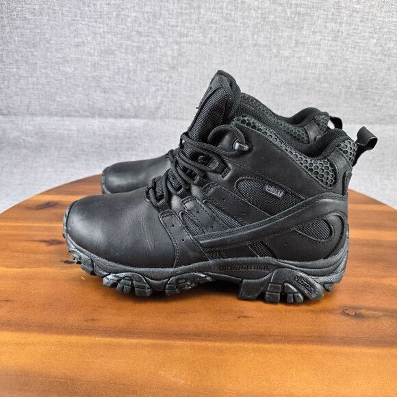 Merrell Mens 7M Lace-Up Leather‎ Hiking Boots Black - Picture 7 of 14
